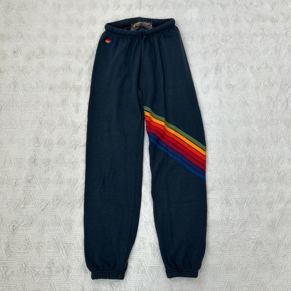 Aviator Nation Pants - Aviator Nation sweatpants with rainbow chevron stitch knee